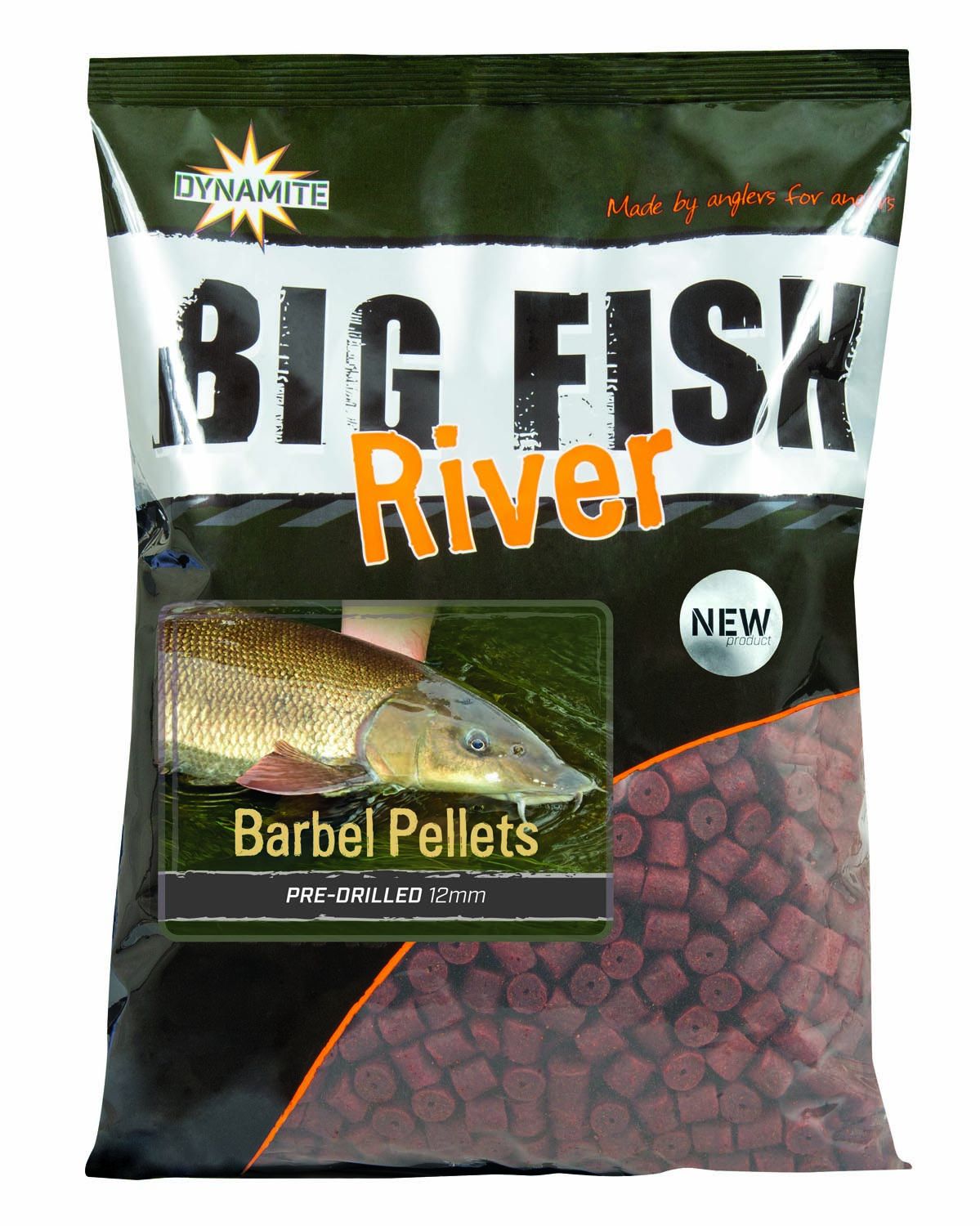 Dynamite Baits Big Fish River Barbel Pellets Pre-Drilled - 1,8 kg Dynamite Baits Big Fish River Barbel Pellets Pre-Drilled - 1,8 kg 15 mm