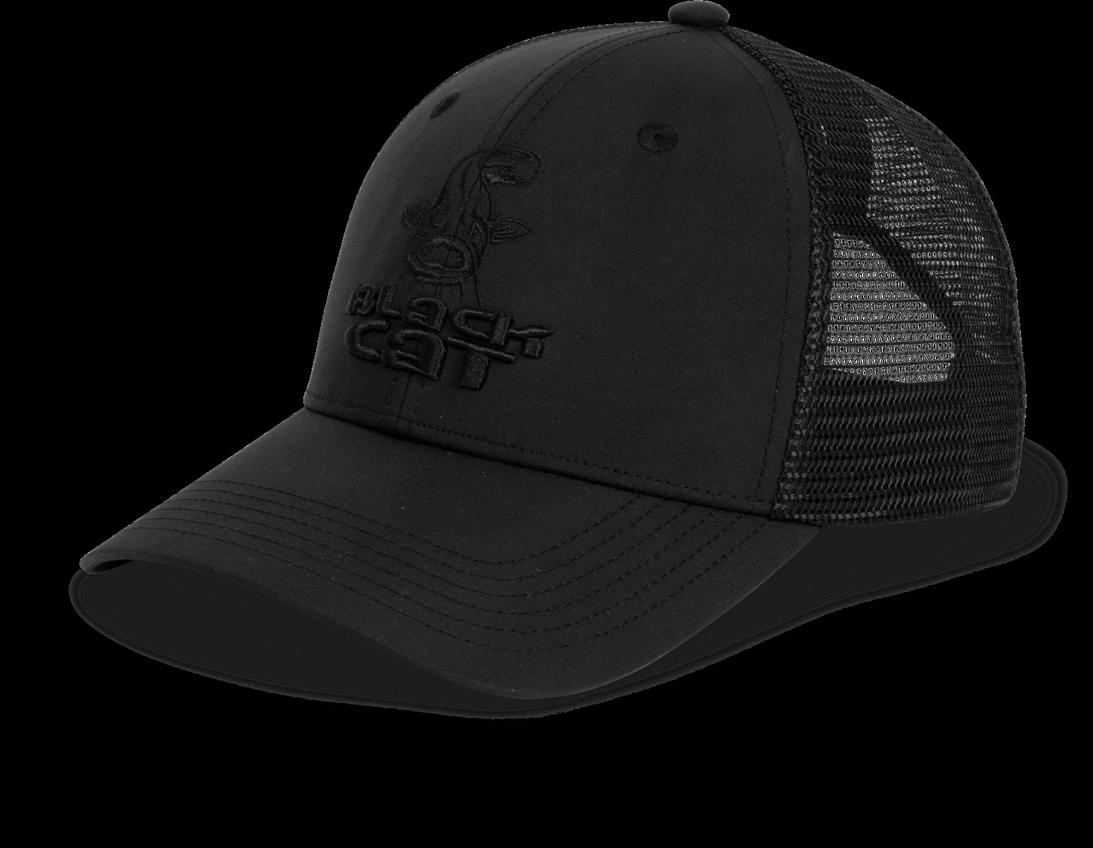Black Cat Schwarze Truckercap