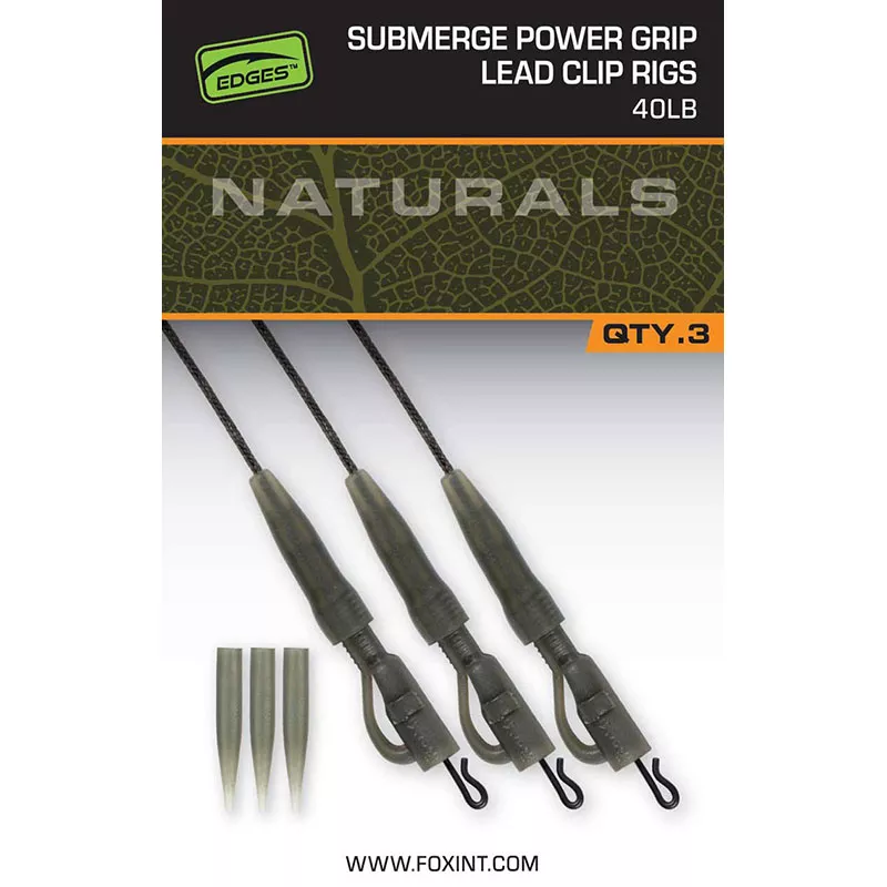 Fox Naturals Sub Power Grip Lead Clip 40lb Qty. 3
