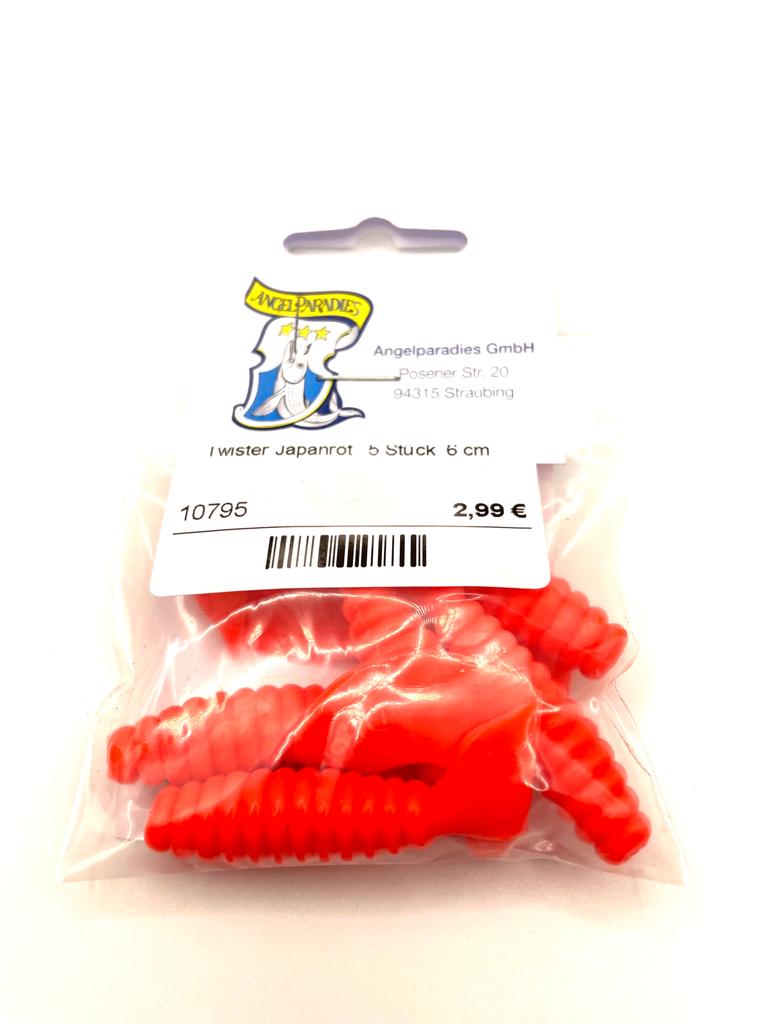 Twister Japanrot   5 Stück  6 cm