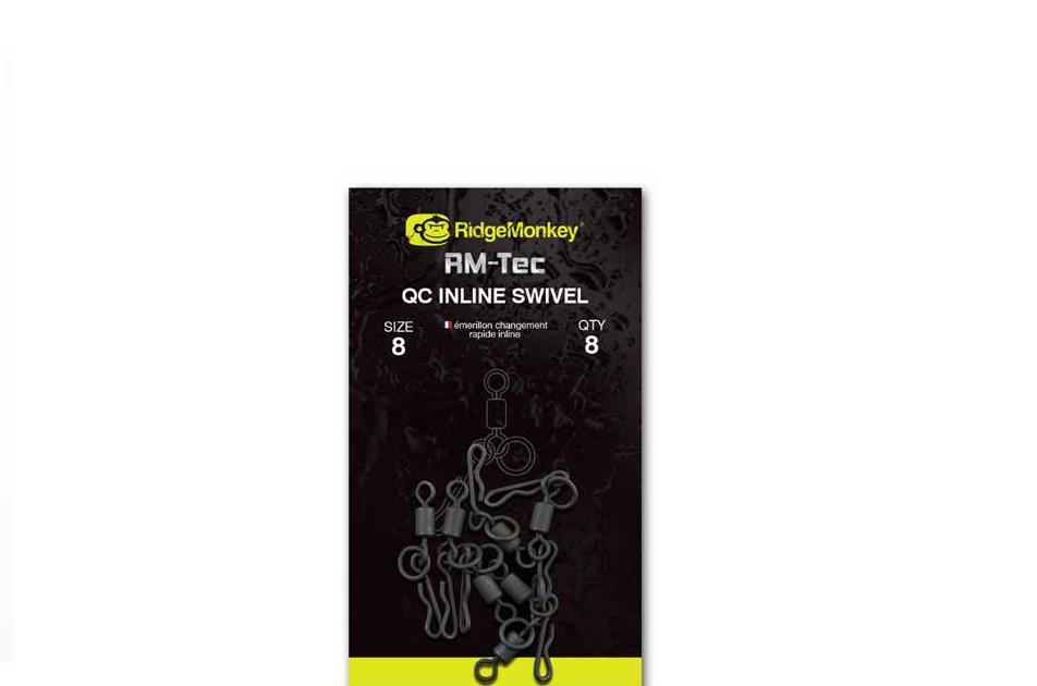 RidgeMonkey RM-Tec Quick Change Inline Swivel; Gr. 8; 8 Stück