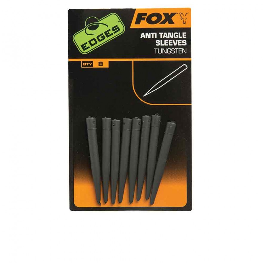 Fox Edges Anti Tangle Sleeves Tungsten; Qty. 8