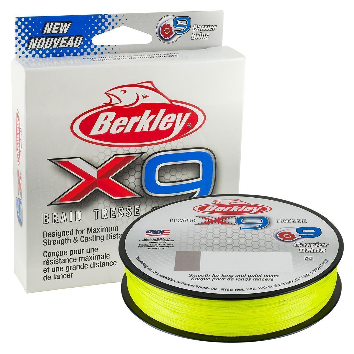 Berkley X9 Braid; 0,25 mm; 27,0 Kg.; 300 m; Flame Green