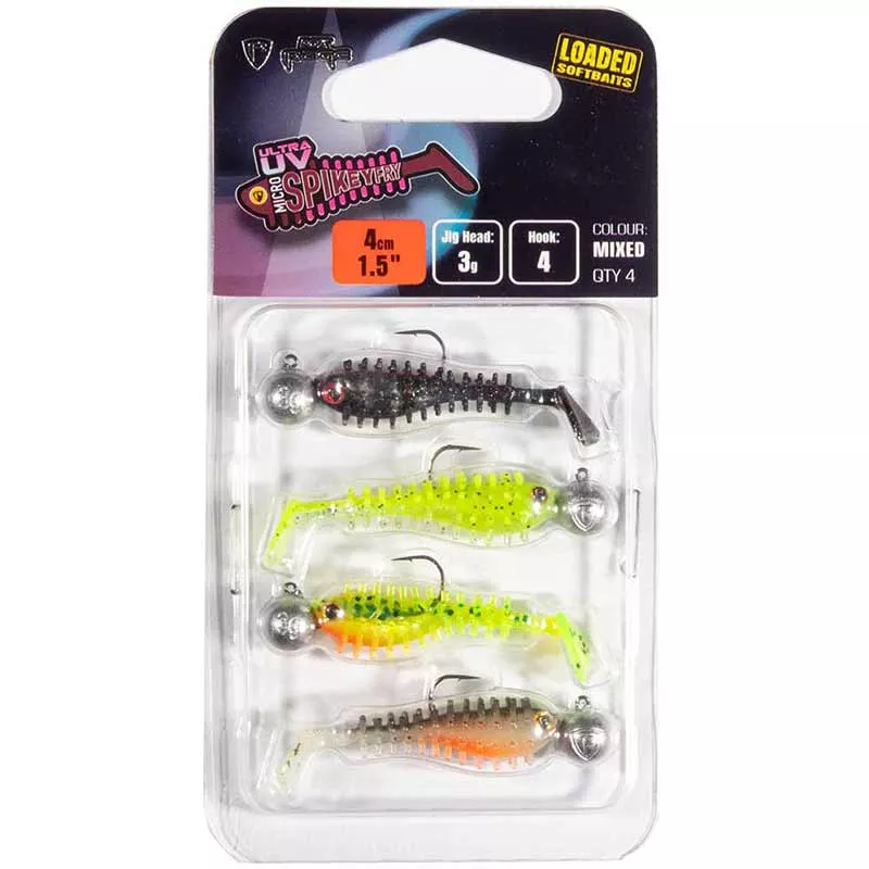 Fox Rage Ultra UV Micro Spikey Mixed Colour Loaded Lure Pack