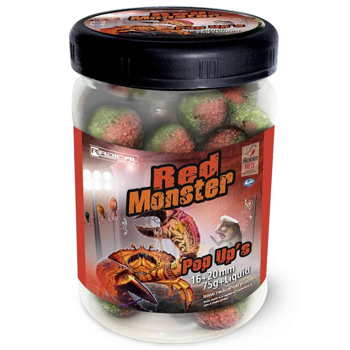Radical Red Monster Pop Up´s; 16 & 20 mm; 75 g. incl. Liquid