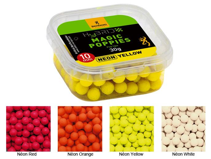 Browning Hybrid Magic Poppies 10 mm; 30 g; Neon White Browning Hybrid Magic Poppies 10 mm; 30 g; Neon White