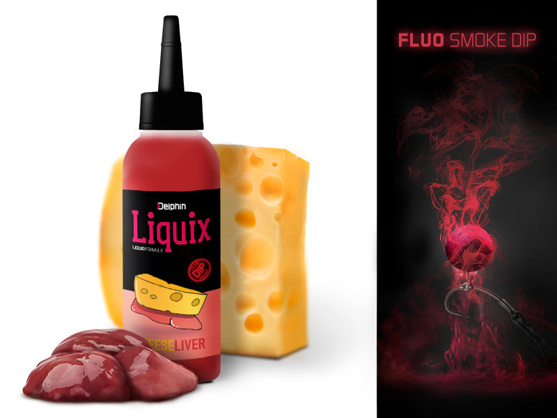 Delphin Fluo dip D SNAX LiquiX 100 ml Käse-Leber