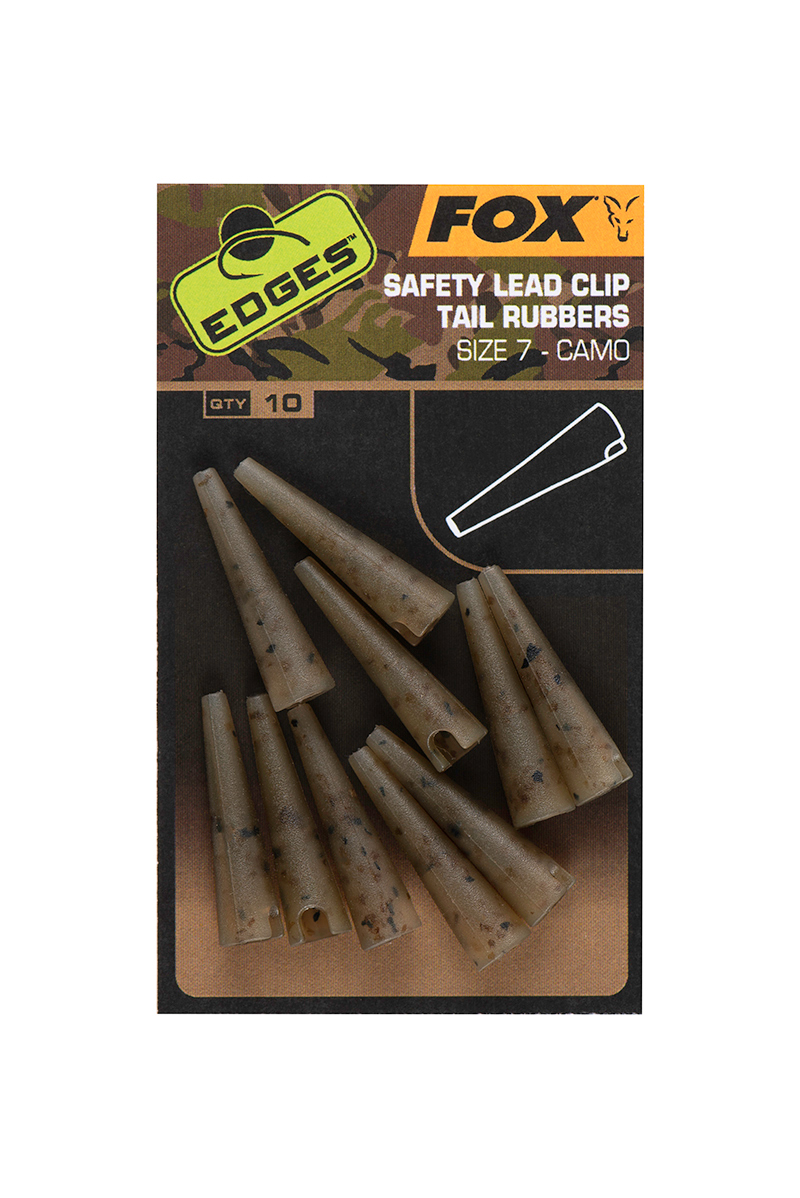Fox EDGES™ Camo Safety Lead Clip Tail Rubbers (Size 7) Qty. 10