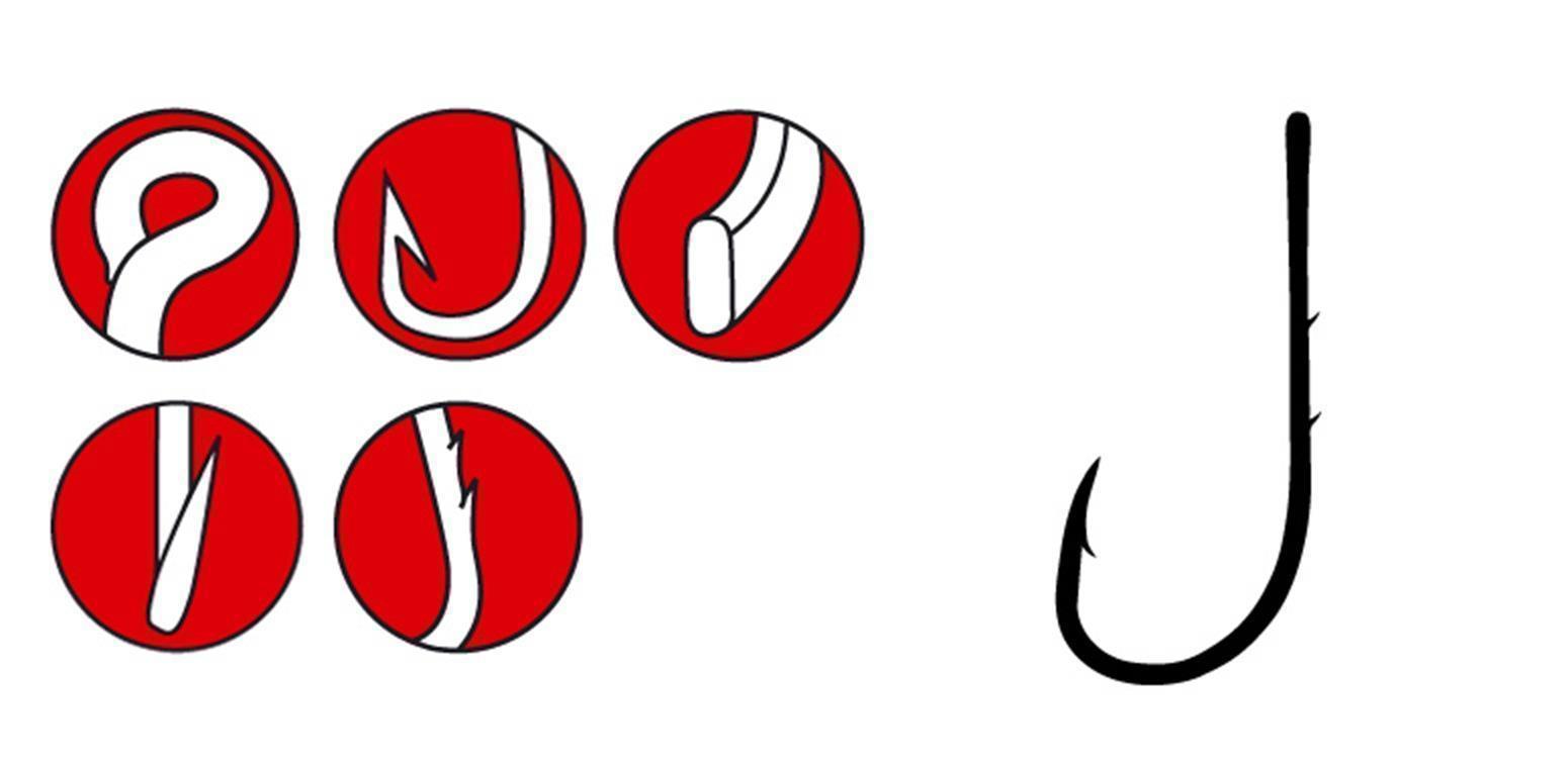 Gamakatsu Wurmhaken LS-5213R mit Öhr; Gr. 4; 10 Stück