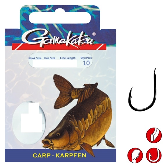 Gamakatsu Karpfen LS-3310 60 cm Schwarz # 2 / 0,30 mm