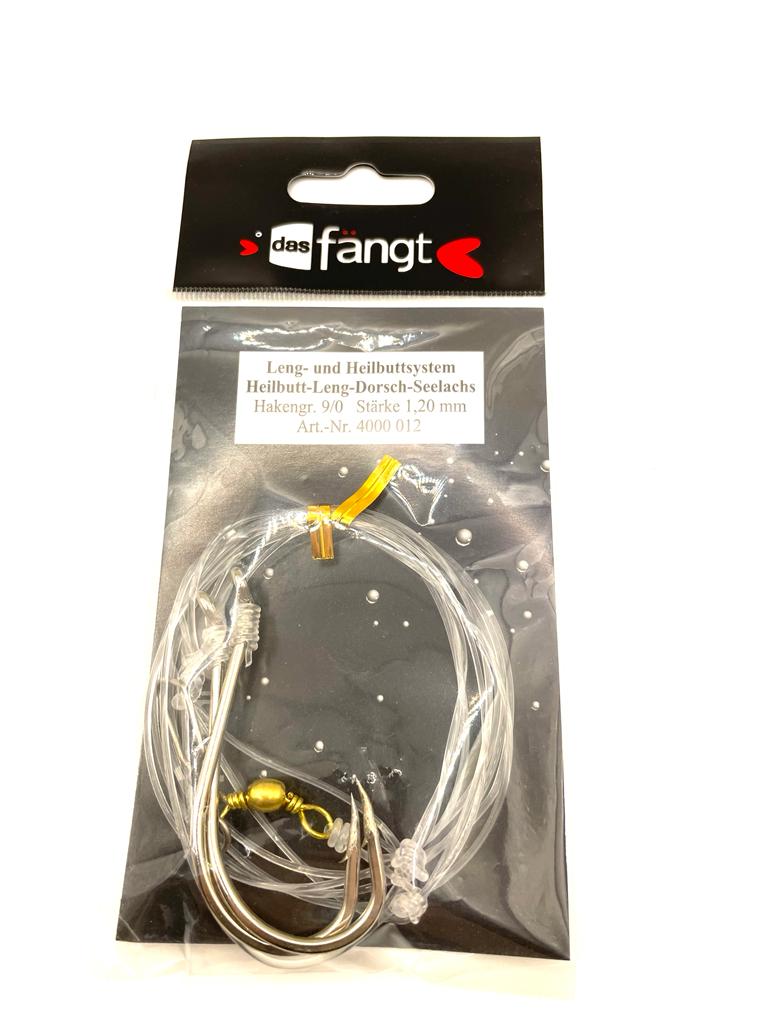 Das fängt Heilbutt- und Lengsystem; 2 x 9/0; 1,2 mm