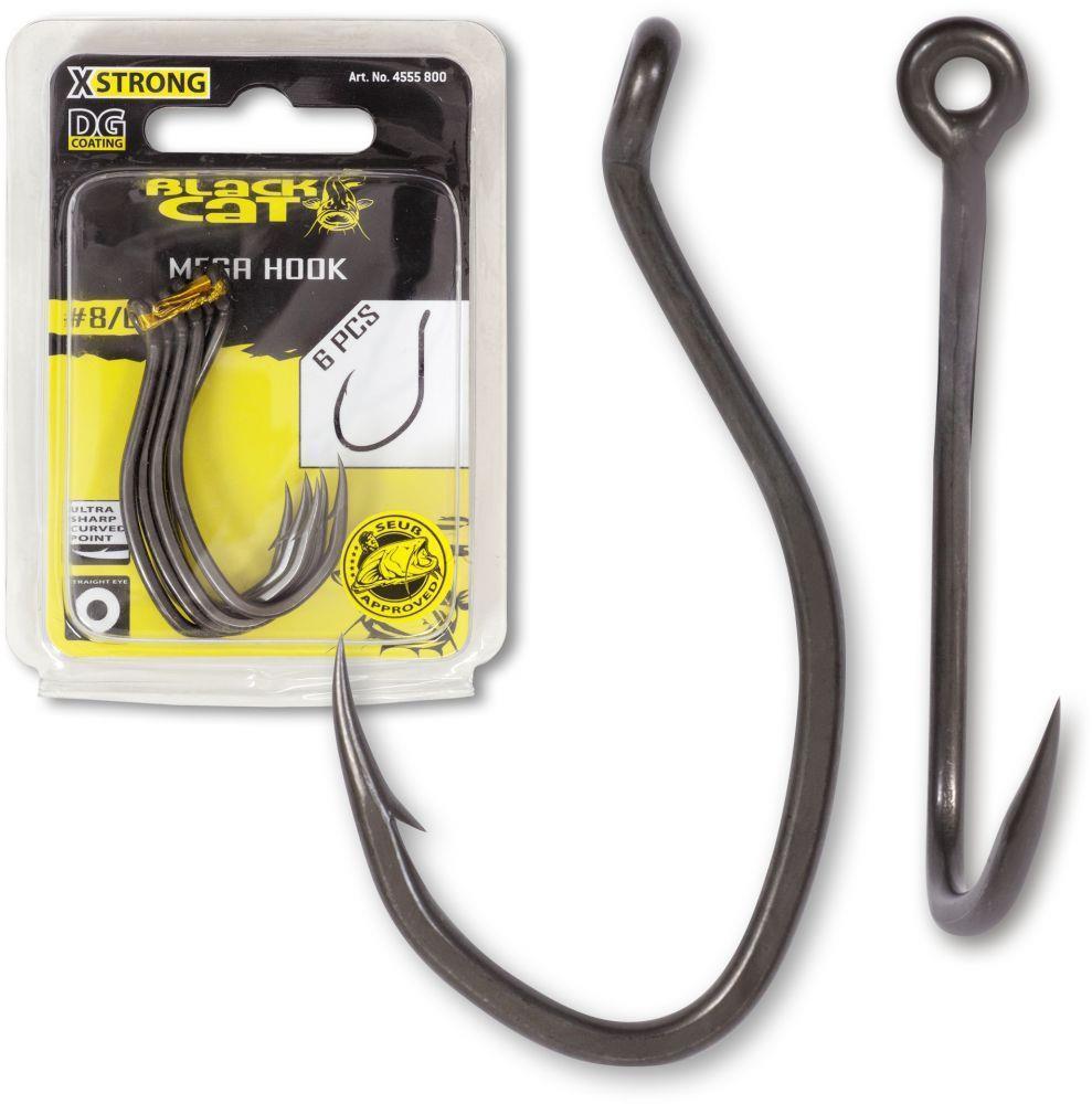 Black Cat Mega Haken DG Coating; Gr. 8/0; 6 Stück