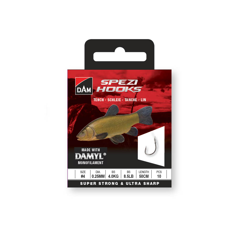 DAM SPEZI TENCH SPEZI TENCH 6 0.22MM 3.2KG 7LBS 50CM 10PCS DAM SPEZI TENCH SPEZI TENCH 6 0.22MM 3.2KG 7LBS 50CM 10PCS