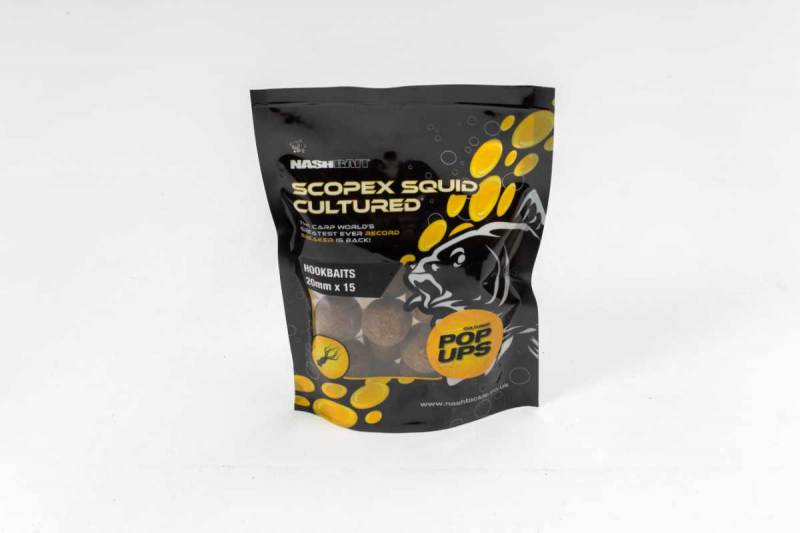 NashBait Scopex Squid Cultured Hookbaits Pop Up´s; 15 mm