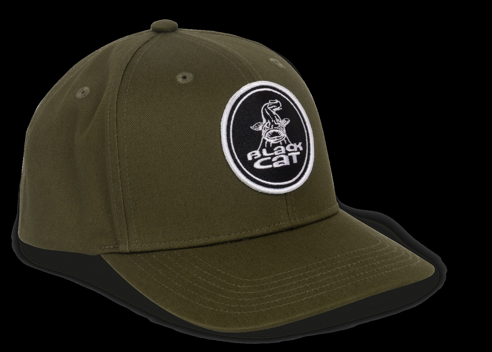 Black Cat Green Flat Peak Cap
