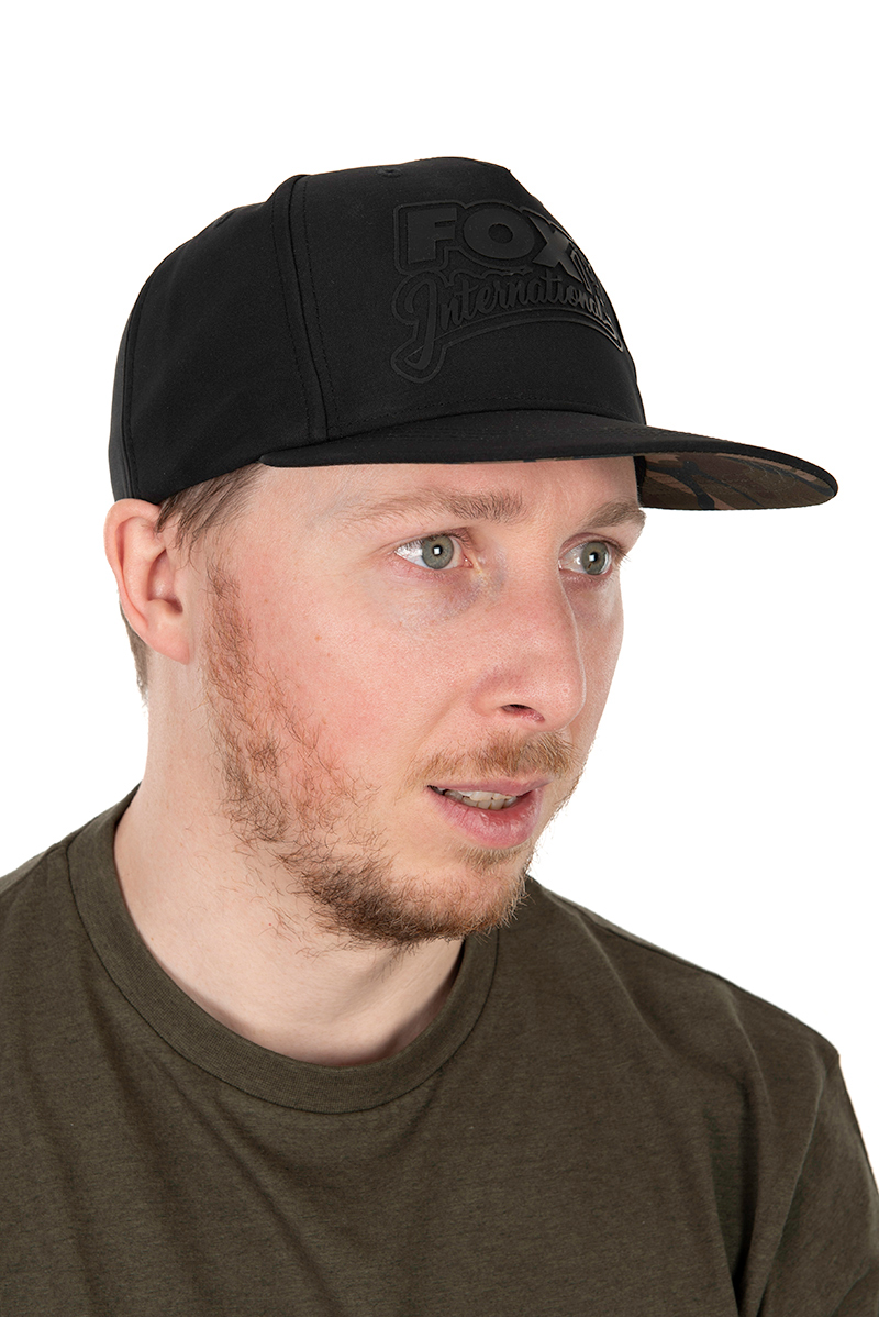 FOX BLACK/CAMO FLAT PEAK SNAPBACK CAP FOX BLACK/CAMO FLAT PEAK SNAPBACK CAP