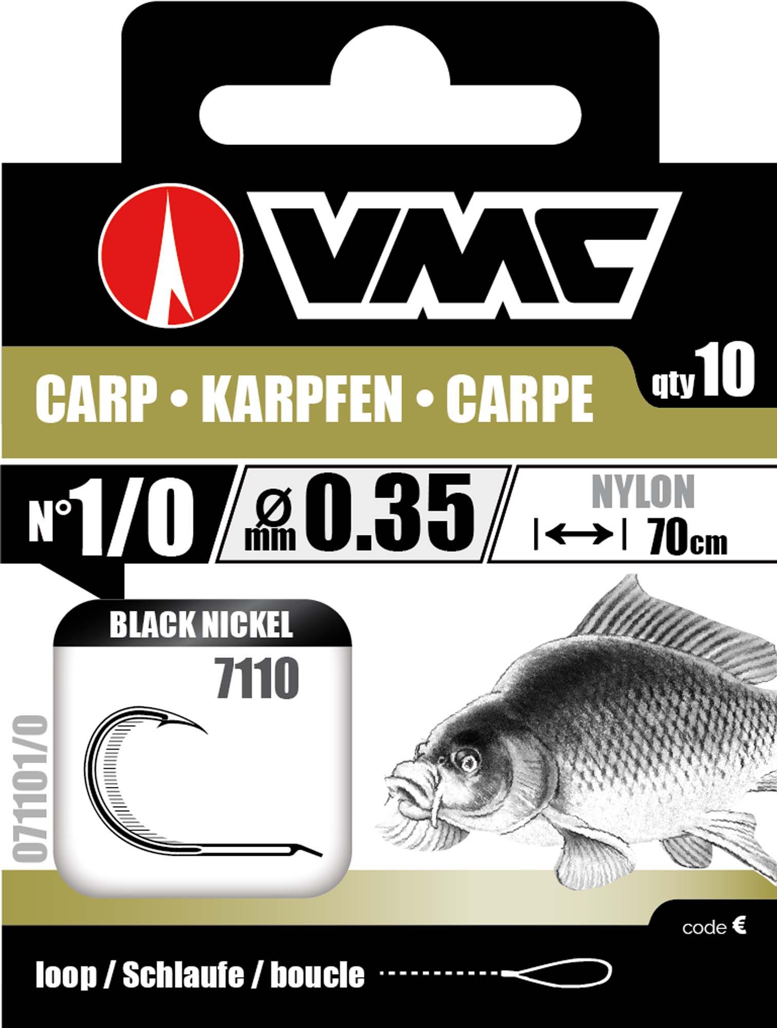 VMC Carp Black Nickel 70 cm # 8 / 0,22 mm