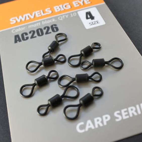 Life Orange Swivels Big Eye; matt black; Gr. 4