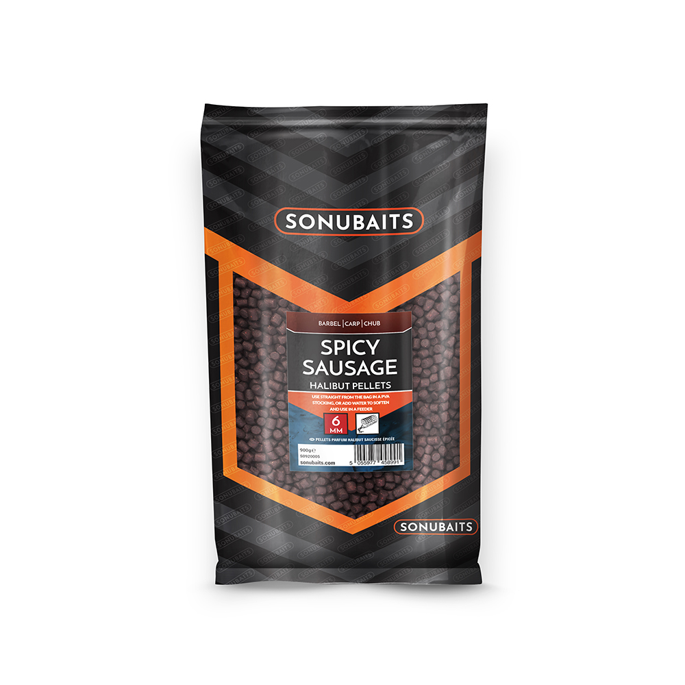 Sonubaits Spicy Sausage Halibut Pellets - 6mm