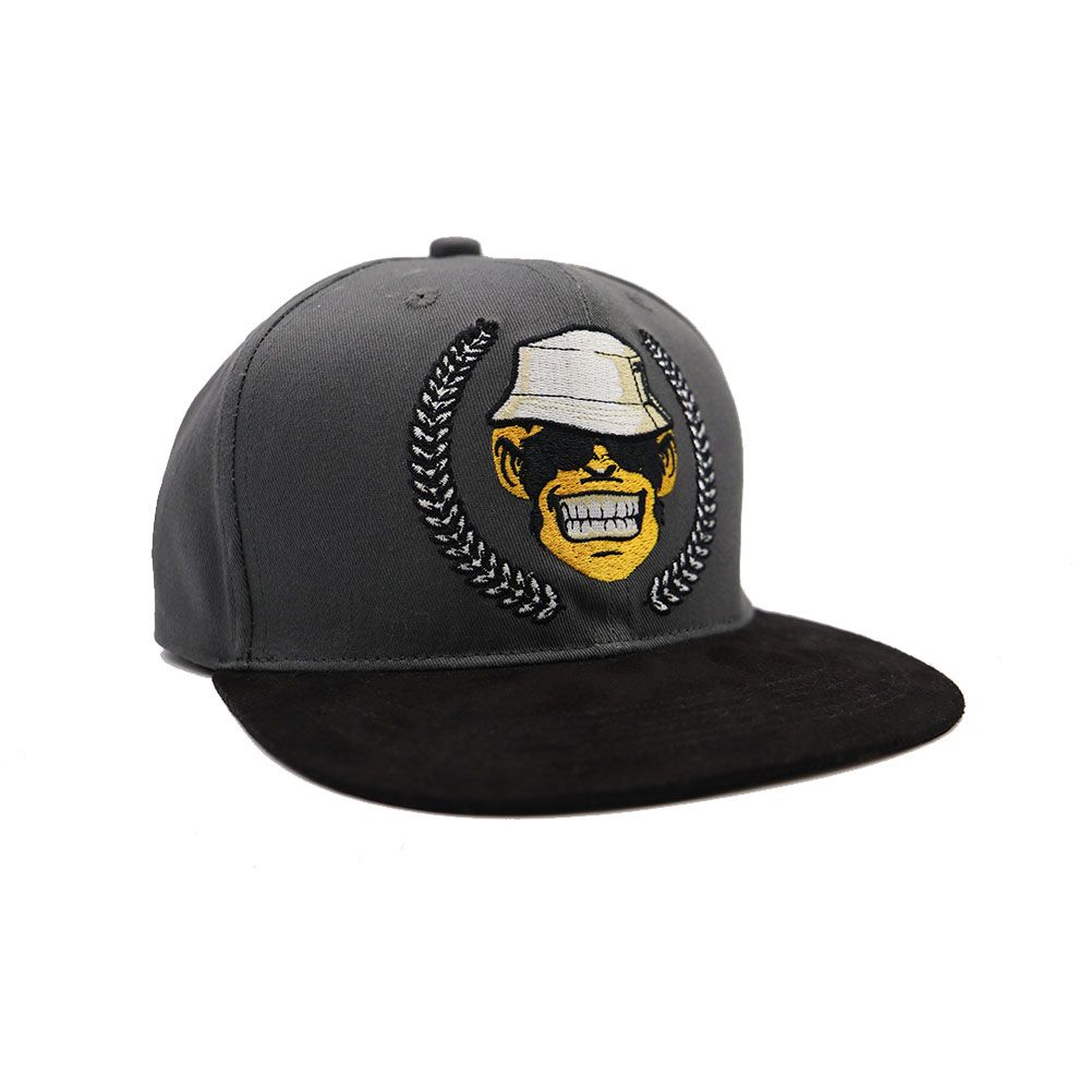 Monkey Lures Snapback Cap Logo Grau-Schwarz