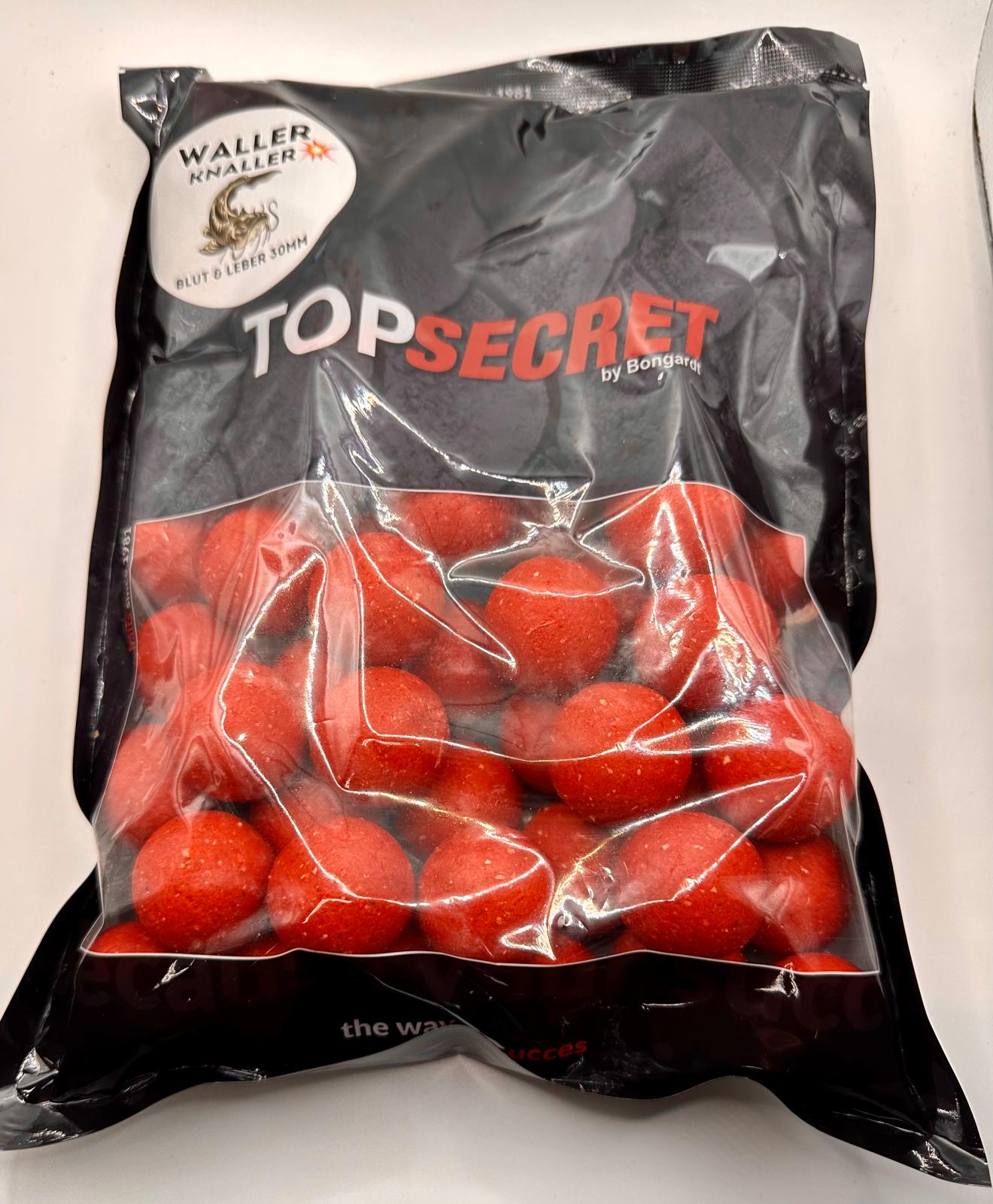 Top Secret Waller Boilies 30 mm Blut & Leber