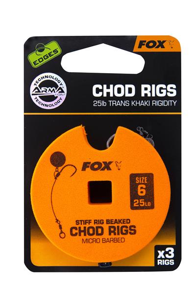 Fox Chod Rig Gr. 6, 25 lb, Micro Barbed, 3 Stück