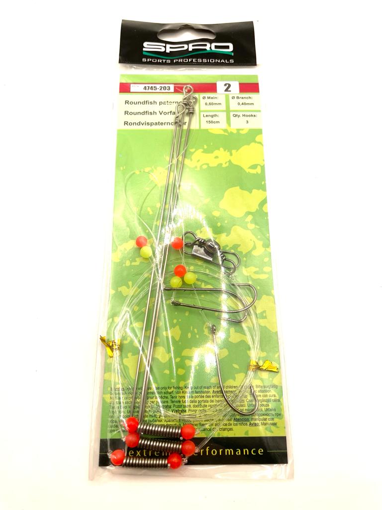 Spro Plattfisch Paternoster  Gr. 2  150 cm  0,60/0,40 mm  3 Haken