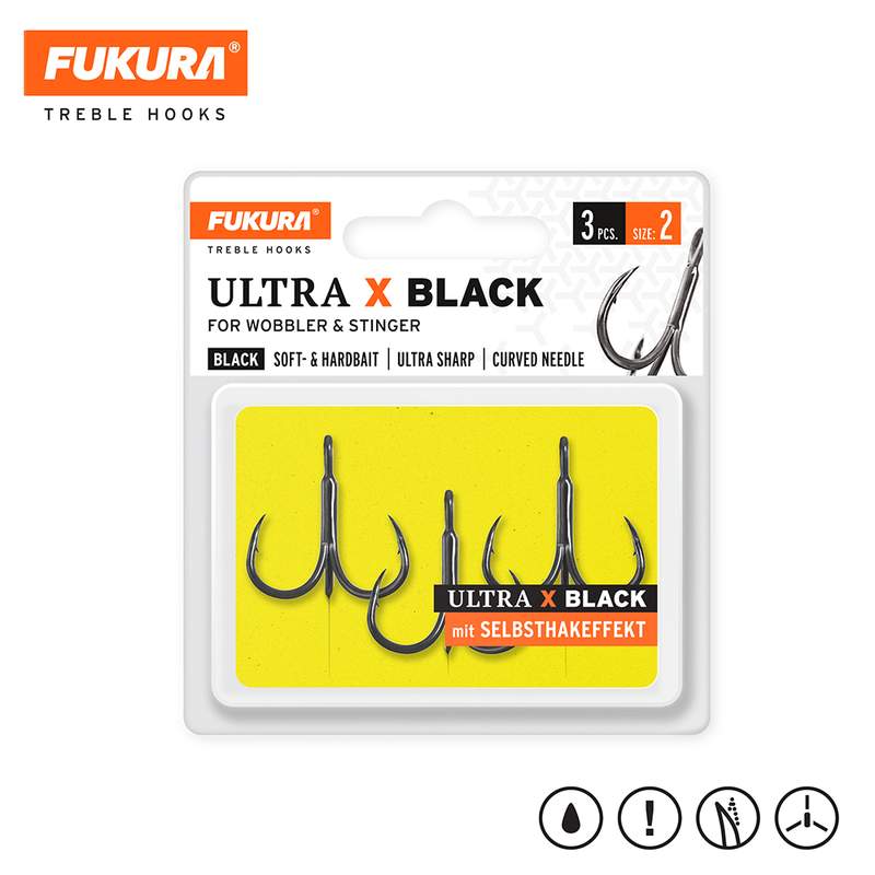 Lieblingsköder Fukura Ultra X Black; Größe 2; 3 Stück