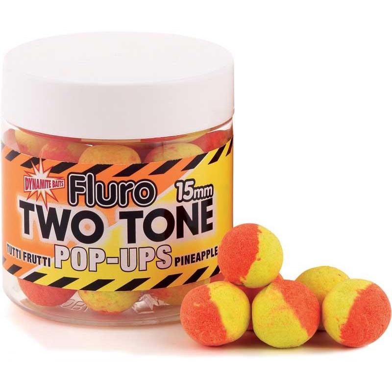Dynamite Baits Two Tone Fluro Pop-Ups Tutti Frutti Pineapple; 15 Mm Dynamite Baits Two Tone Fluro Pop-Ups Tutti Frutti Pineapple; 15 Mm