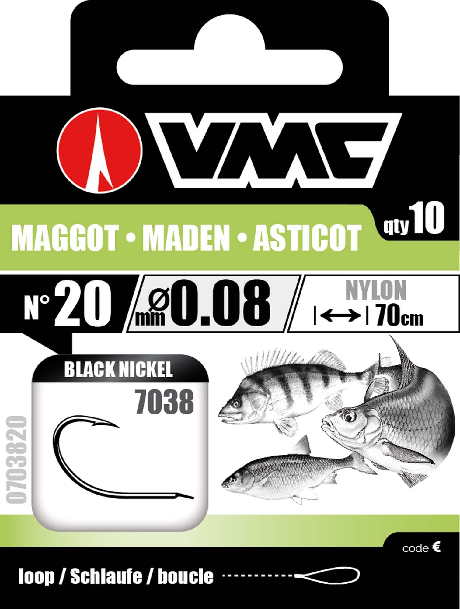 VMC Maggot Black Nickel 70 cm # 10 / 0,14 mm VMC Maggot Black Nickel 70 cm # 10 / 0,14 mm