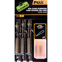 Fox 30 lb Camo Submerge Kwik Change Heli Rig; Fleck Camo