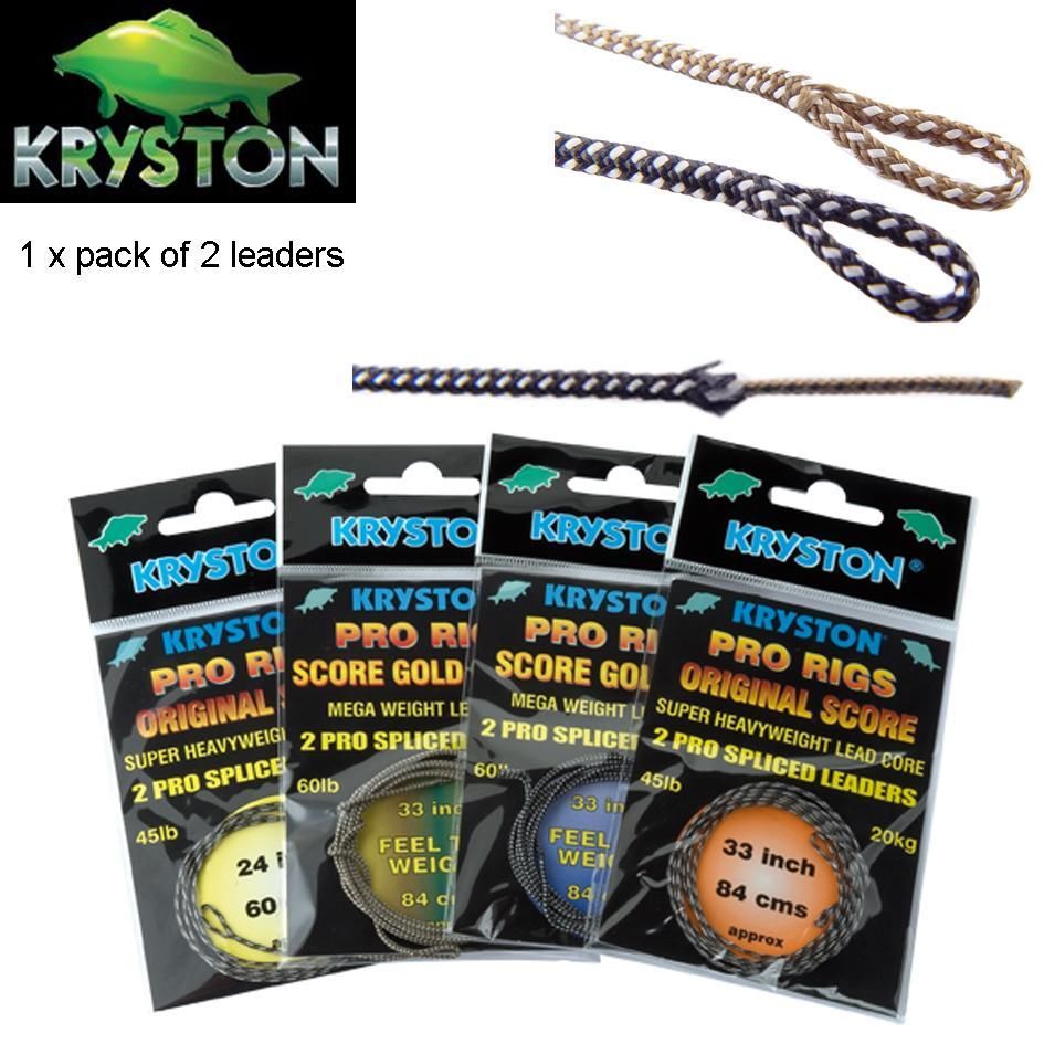 Kryston Lead Core Gold Camo; 2 Pro Spliced Leaders; 84 cm; 27kg