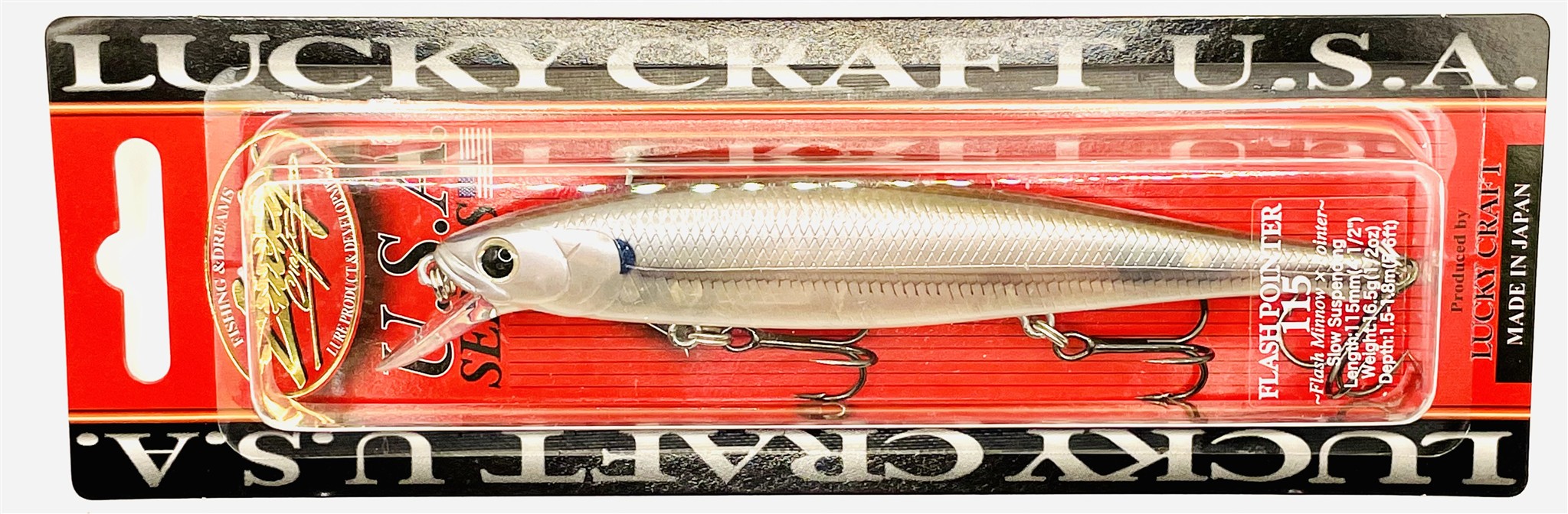 Lucky Craft Flash Pointer 115 slow suspending, 115 mm, 16,5 g, 1,5-1,8 m, Striped Shad