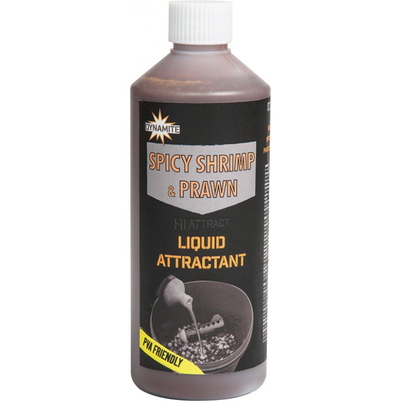 Dynamite Baits Liquid Attraction Spicy Shrimp & Prawn; 500 Ml