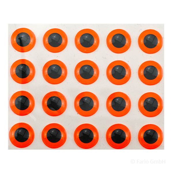 Epoxy 3D Eyes Orange Fluo 5mm 20 Stück