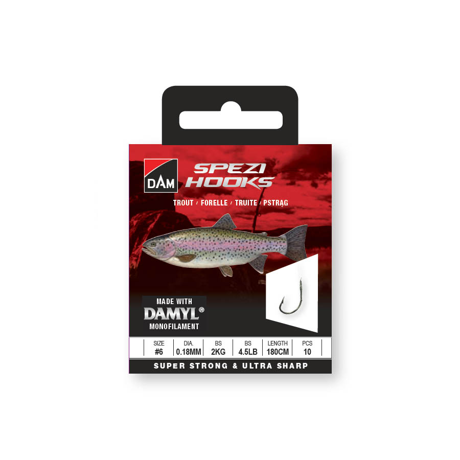 DAM SPEZI TROUT 180CM SPEZI TROUT 8 0.16MM 1.8KG 4LBS 180CM 10PCS